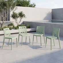Silla Harlem, Verde, Con espaldar en forma de árbol y diseño minimalista X4