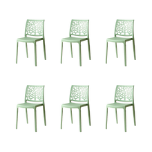 Silla Harlem, Verde, Con espaldar en forma de árbol y diseño minimalista X6