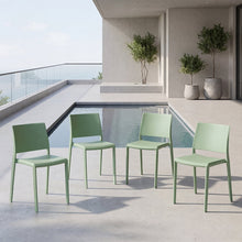 Silla Toledo, Color Verde, Con espaldar liso y cuadrado, diseño moderno X4