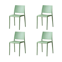 Silla Toledo, Color Verde, Con espaldar liso y cuadrado, diseño moderno X4