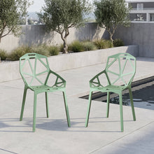 Silla Roxy, Color Verde, Con espaldar y diseño Moderno X2
