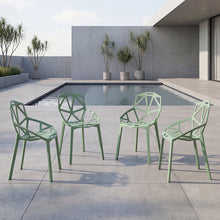 Silla Roxy, Color Verde, Con espaldar y diseño Moderno X4