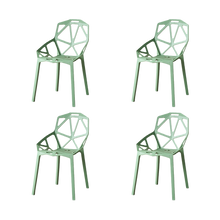 Silla Roxy, Color Verde, Con espaldar y diseño Moderno X4