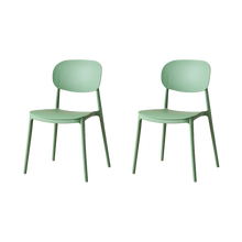 Silla Milan, Color Verde, Con espaldar y diseño Moderno X2