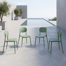 Silla Milan, Color Verde, Con espaldar y diseño Moderno X4