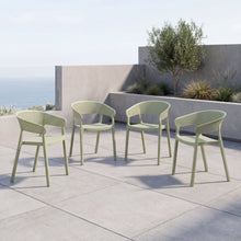 Silla Manaos, Verde, Con espaldar Minimalista y diseño Moderno X4