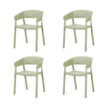 Silla Manaos, Verde, Con espaldar Minimalista y diseño Moderno X4