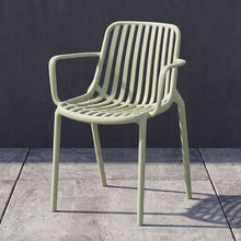 Set de 2 Sillas Parma, Verde, con Espaldar en Rayas y Diseño Minimalista
