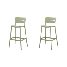 Silla para Bar Manila, Verde, Con espaldar rectangular y diseño moderno X2
