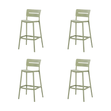 Silla para Bar Manila, Verde, Con espaldar rectangular y diseño moderno X4