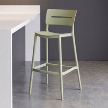 Set de 4 Sillas para Bar Manila, Verde, con Espaldar Rectangular y Diseño Moderno