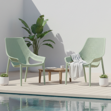 Silla Lounge Ibiza, Verdematcha, con espaldar y reposa brazos X2