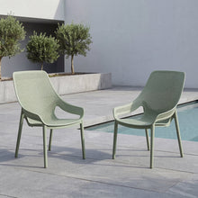 Silla Lounge Ibiza, Verdematcha, con espaldar y reposa brazos X2
