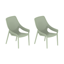 Silla Lounge Ibiza, Verdematcha, con espaldar y reposa brazos X2