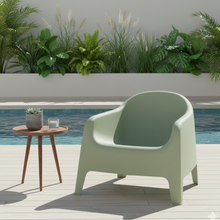 Silla Lounge Sun, Verdematcha, cómoda para terraza o jardín X2