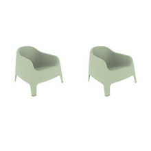 Silla Lounge Sun, Verdematcha, cómoda para terraza o jardín X2