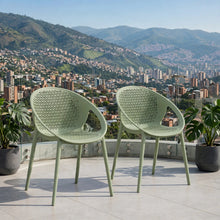 Set de 2 Sillas Selva con Brazos, Color Verde, con Espaldar