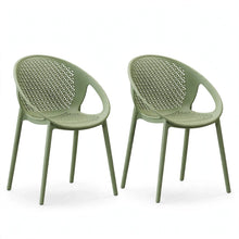 Set de 2 Sillas Selva con Brazos, Color Verde, con Espaldar