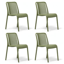 Set de 4 Sillas Terra, Color Verde, con Espaldar