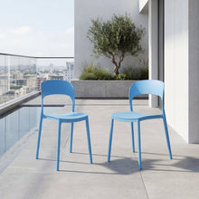 Silla Patrick, Color Azul, Con espaldar y diseño Moderno X2