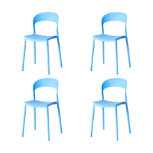 Silla Patrick, Color Azul, Con espaldar y diseño Moderno X4