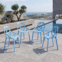 Silla Roxy, Color Azul, Con espaldar y diseño Moderno X4