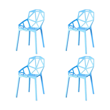 Silla Roxy, Color Azul, Con espaldar y diseño Moderno X4