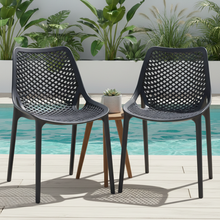 Set de 2 Sillas Miame, Negro, con Espaldar y Reposa Brazos