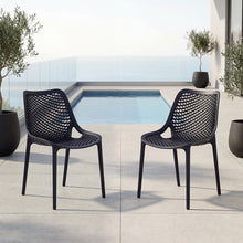 Set de 2 Sillas Miame, Negro, con Espaldar y Reposa Brazos