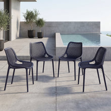 Set de 4 Sillas Miame, Negro, con Espaldar y Reposa Brazos