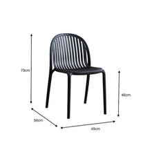Set de 4 Sillas Marruecos, Negro, con Espaldar en Rayas y Diseño Minimalista