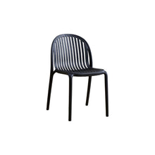 Set de 4 Sillas Marruecos, Negro, con Espaldar en Rayas y Diseño Minimalista