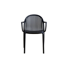 Set de 2 Sillas Marruecos con Brazos, Negro, con Espaldar en Rayas y Diseño Minimalista