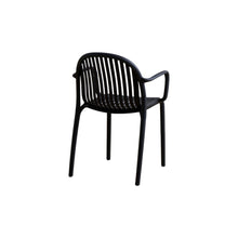 Set de 2 Sillas Marruecos con Brazos, Negro, con Espaldar en Rayas y Diseño Minimalista
