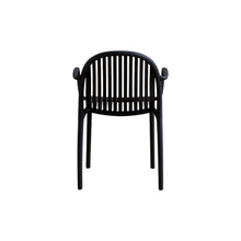 Set de 2 Sillas Marruecos con Brazos, Negro, con Espaldar en Rayas y Diseño Minimalista