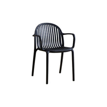 Set de 2 Sillas Marruecos con Brazos, Negro, con Espaldar en Rayas y Diseño Minimalista