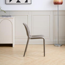 Set de 4 Sillas Marruecos, Taupe, con Espaldar en Rayas y Diseño Minimalista