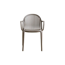 Set de 2 Sillas Marruecos con Brazos, Taupe, con Espaldar en Rayas y Diseño Minimalista