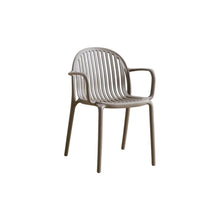 Set de 2 Sillas Marruecos con Brazos, Taupe, con Espaldar en Rayas y Diseño Minimalista