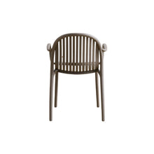 Set de 2 Sillas Marruecos con Brazos, Taupe, con Espaldar en Rayas y Diseño Minimalista
