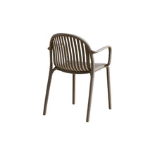 Set de 2 Sillas Marruecos con Brazos, Taupe, con Espaldar en Rayas y Diseño Minimalista