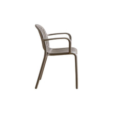 Set de 2 Sillas Marruecos con Brazos, Taupe, con Espaldar en Rayas y Diseño Minimalista
