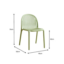 Set de 2 Sillas Marruecos, Verde Olivo, con Espaldar en Rayas y Diseño Minimalista