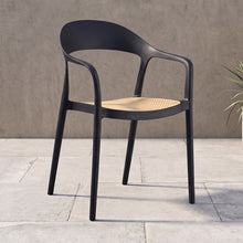 Silla Rio, Negro y beige, Con espaldar abierto y diseño Moderno
