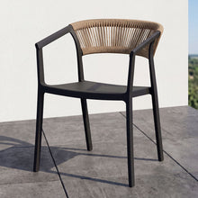 Silla Bali, Negro, Con espaldar en cuerdas y diseño Moderno