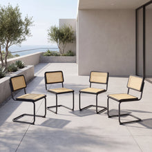 Silla Vintage, Negro y Beige, Con Espaldar Transpirable y Diseño Retro X4