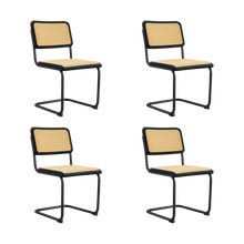 Silla Vintage, Negro y Beige, Con Espaldar Transpirable y Diseño Retro X4