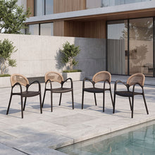 Silla Daytona, Negro y Café Claro, Con Espaldar, Reposa Brazos y Diseño Minimalista X4