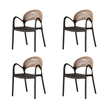 Silla Daytona, Negro y Café Claro, Con Espaldar, Reposa Brazos y Diseño Minimalista X4