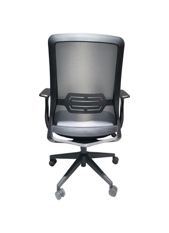 Silla de Escritorio Harbin, Wengue y Gris, con Cómodo Espaldar y Rodachinas Para Su Fácil Desplazamiento